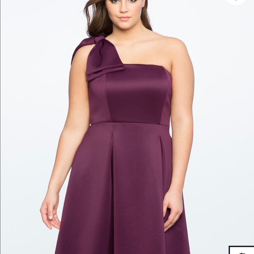 Bow One Shoulder Fit and Flare Dress size 18